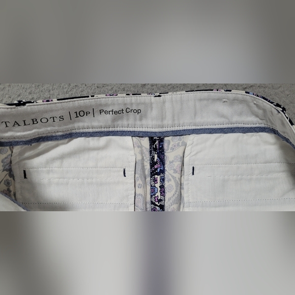 Talbots Perfect Crop Colorful Purple Floral Cropped Pants Size 10P - Picture 4 of 12